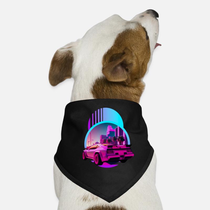 Rétro Wave Supercar Vaporwave Bandana pour chien