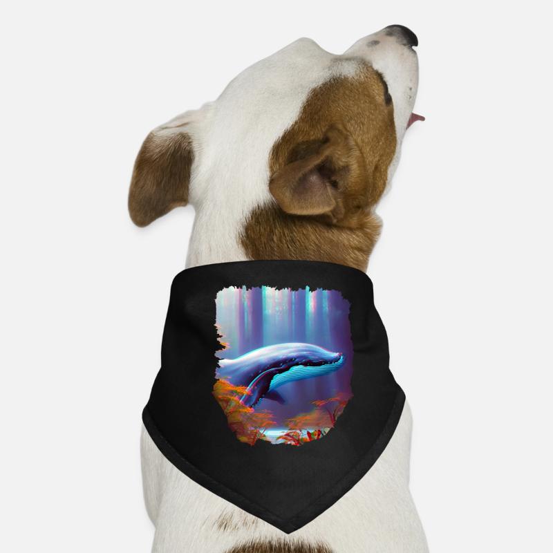 Surréalisme Art Baleine dans la forêt Bandana pour chien
