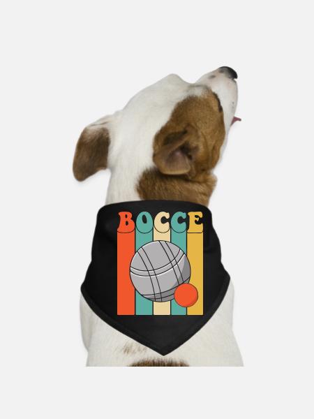Bocce Saying Bocce Ball with Jack Bocci Game Bocce - Dog Bandana - black - Front