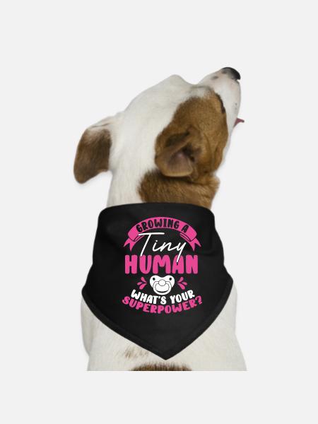 Growing a tiny human being - Dog Bandana - black - Front