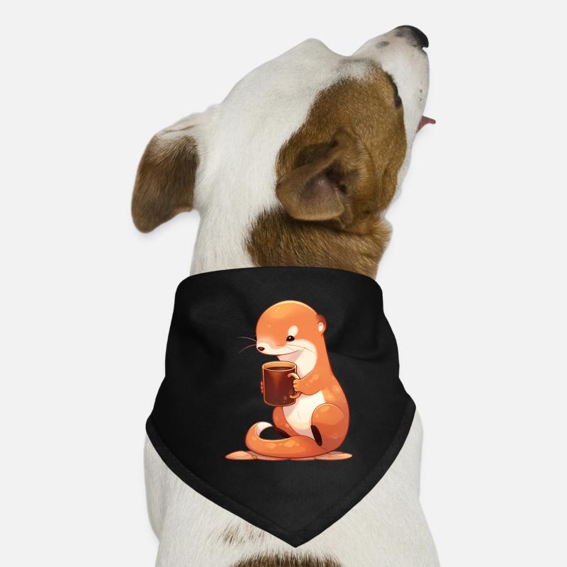 Mangouste mignonne avec café à la main Bandana pour chien