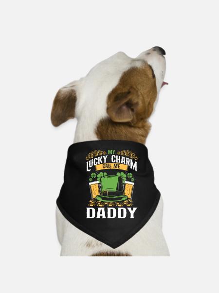 Good luck charms, call me daddy - Dog Bandana - black - Front