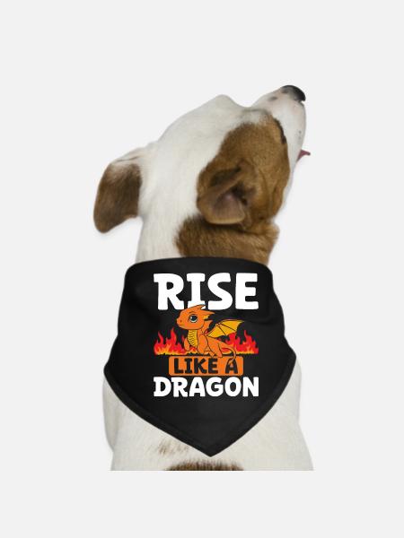 Erhebe Dich Wie Ein Drache - Hunde-Bandana - Schwarz - Vorne