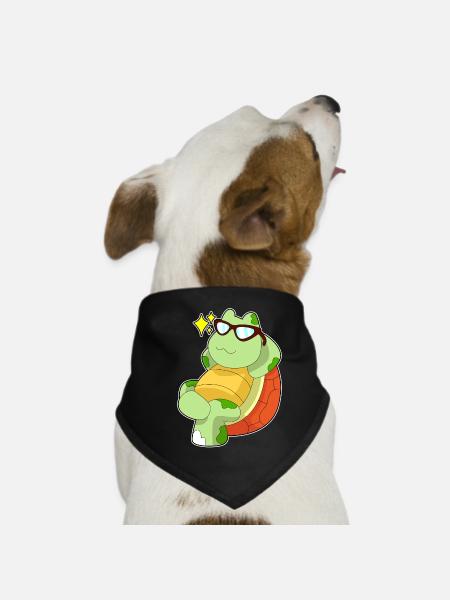 Turtle Sunglasses - Dog Bandana - black - Front