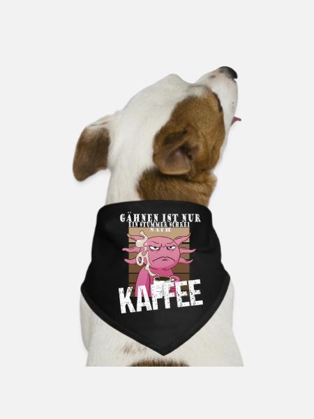 Gähnen ist ein stummer Schrei nach Kaffee - Hunde-Bandana - Schwarz - Vorne