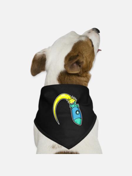 Rakete - Hunde-Bandana - Schwarz - Vorne