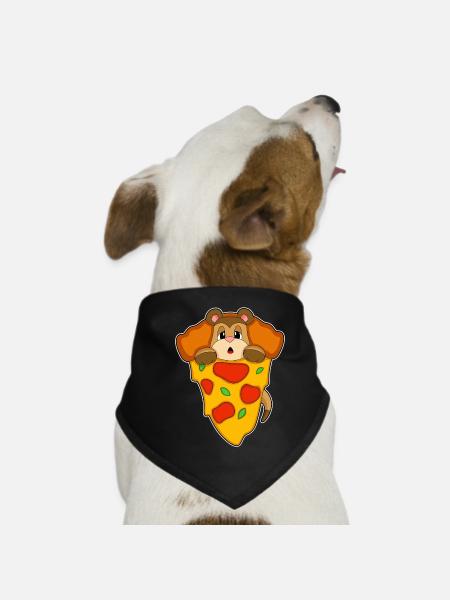 Erdmännchen Pizza - Hunde-Bandana - Schwarz - Vorne