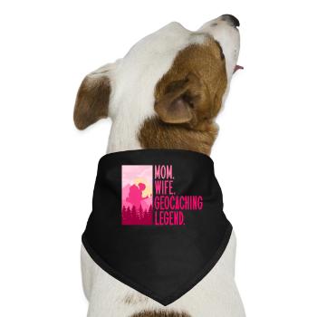 Mutter. Ehefrau. Geocaching-Legende. - Geocaching - Hunde-Bandana - Schwarz - Vorne