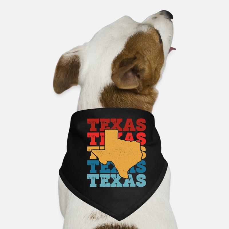 Texas Colorful Retro Black Dog Bandana
