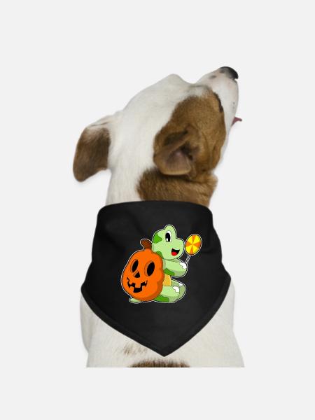 Schildkröte Halloween Lutscher - Hunde-Bandana - Schwarz - Vorne