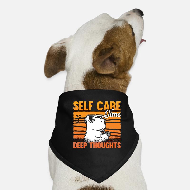 Capybara Self Care Time Deep Thoughts Large Rodent Hunde-Bandana