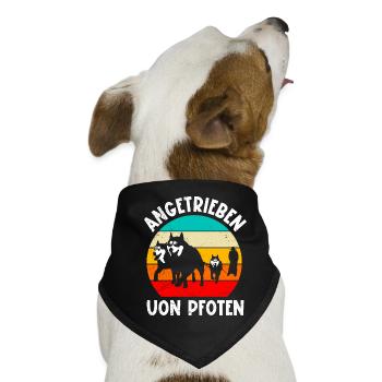 Sibirischer Husky Angetrieben von Pfoten - Hunde-Bandana - Schwarz - Vorne