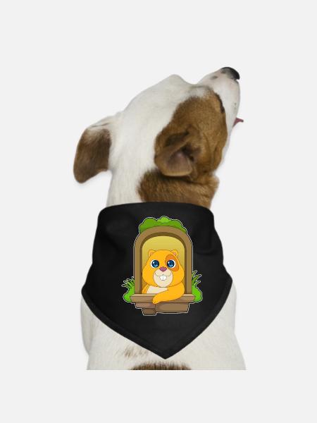 Hamster drôle - Bandana pour chien - noir - Devant