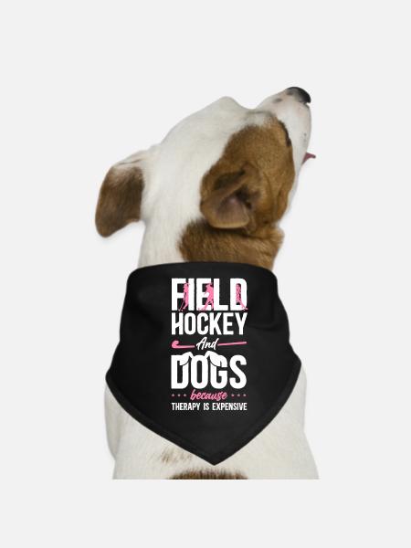 Field Hockey Dog Field Hockey And - Dog Bandana - black
