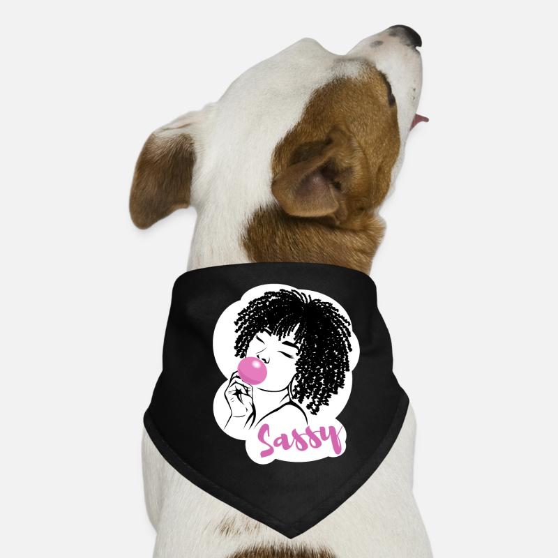 Sassy Chic with Afro Charm Dog Bandana
