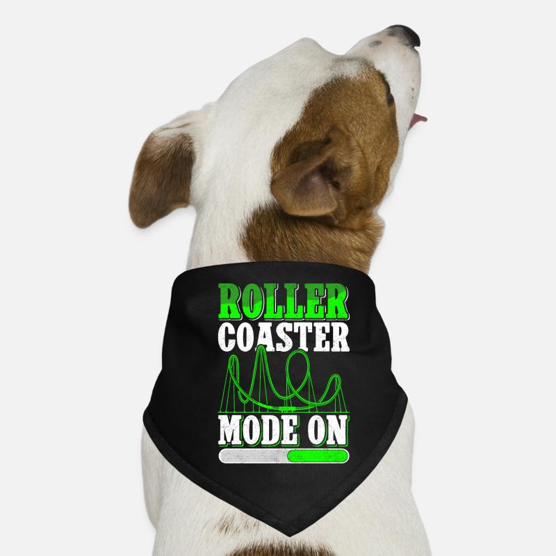 Roller Coaster Roller Coaster Gift - Dog Bandana - black