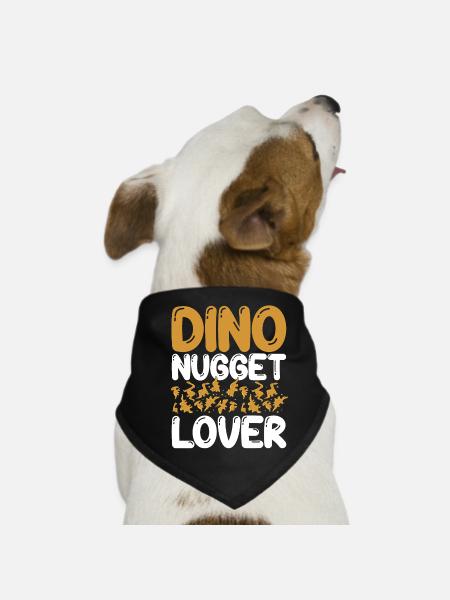 Dino nugget lover - Dog Bandana - black - Front