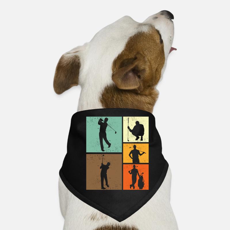 Golf Lover Retro Vintage Style Golfer Golfing Dog Bandana