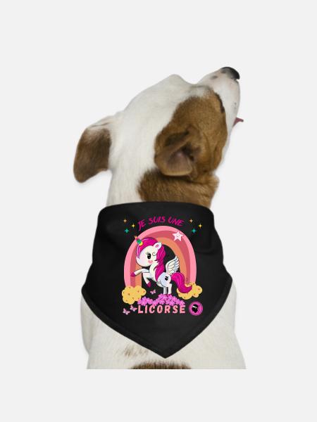Je suis une licorse licorne Corse licorne Corsica - Bandana pour chien - noir - Devant