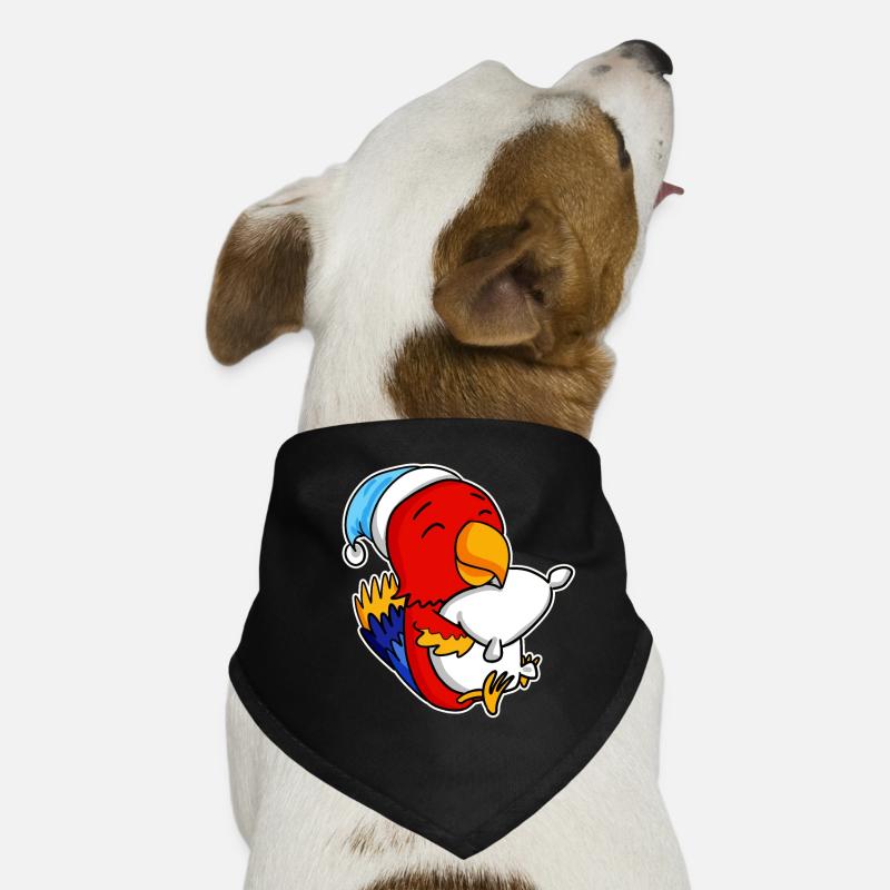 Parrot with pillow and sleepy cap Dog Bandana