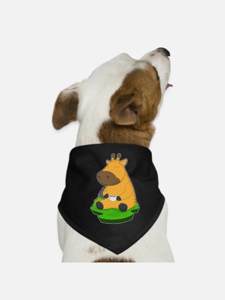 Tasse à café girafe - Bandana pour chien - noir - Devant