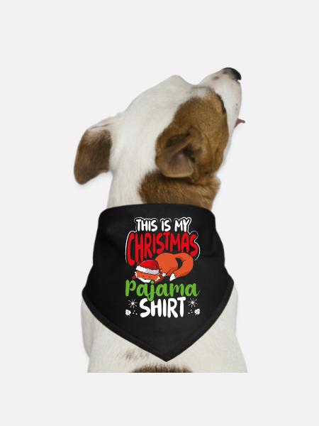 Das Ist Mein Weihnachtspyjama - Hunde-Bandana - Schwarz - Vorne
