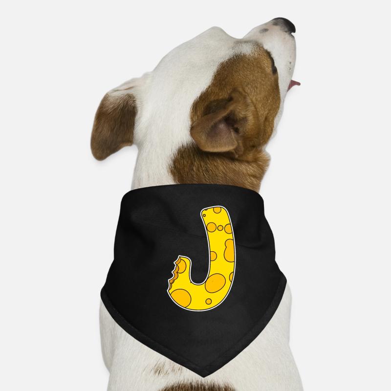 Letter J - Initial Letter J - Cheese Motif Dog Bandana
