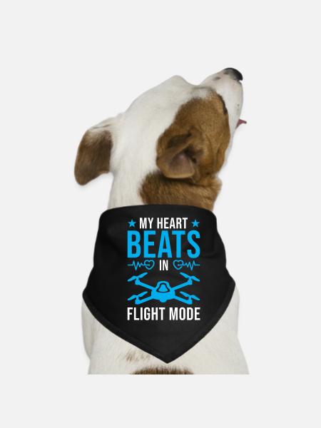 Drohnenpiloten-Design-Flugmodus - Hunde-Bandana - Schwarz - Vorne