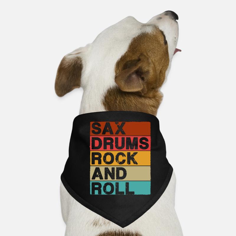 Sax Drums Rock And Roll Dog Bandana