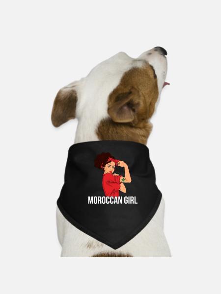 moroccan girl, morocco - Hunde-Bandana - Schwarz - Vorne