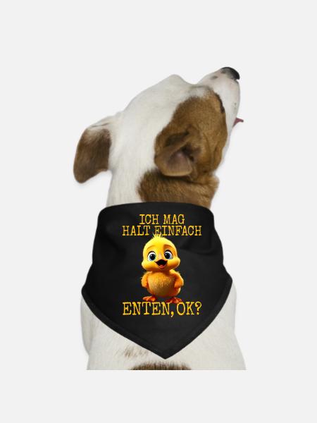 Duck Cute Ducklings I just like ducks - Dog Bandana - black - Front