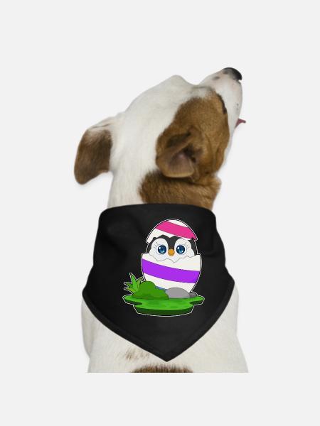 Oeuf de Pâques pingouin de Pâques - Bandana pour chien - noir - Devant