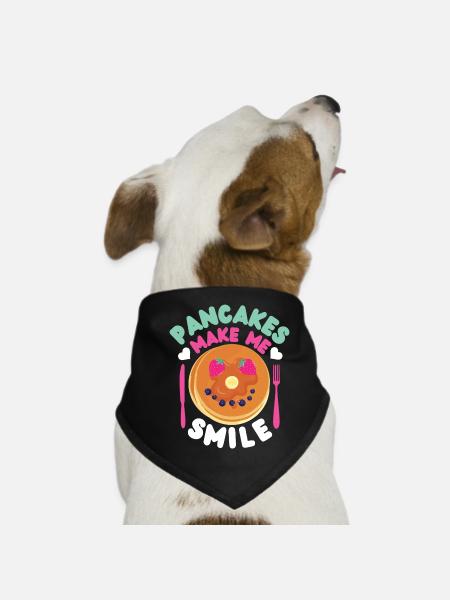 Pancake Lover Kids Pancakes Make - Dog Bandana - black - Front