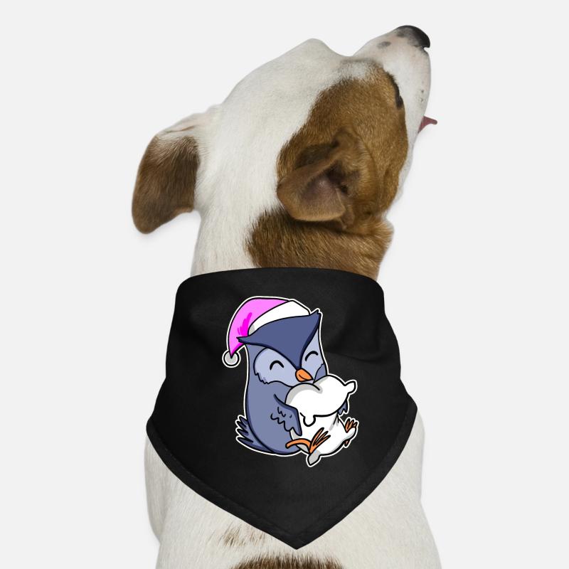Eule Müde Ausschlafen Schlafen Mädchen - Hunde-Bandana - Schwarz