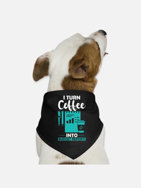 le café en rapports budgétaires - Bandana pour chien - noir - Devant