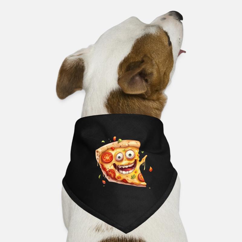 Funny Pizza Slice With Face Dog Bandana