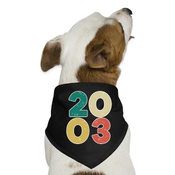 2003 - Jahrgang 2003 - Baujahr 2003 - Hunde-Bandana - Schwarz - Vorne