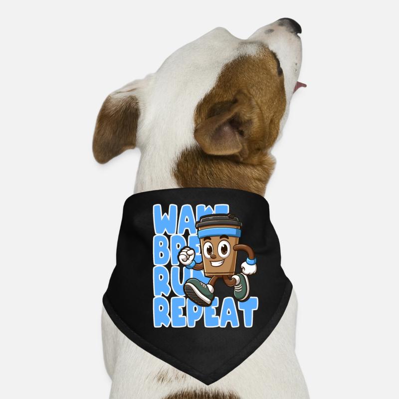 Wake Up, Brew, Run, Repeat Motivation Dog Bandana