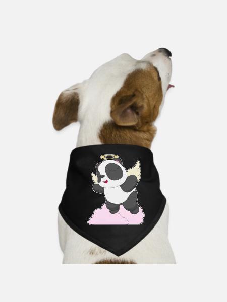 Ailes d’ange de panda - Bandana pour chien - noir - Devant