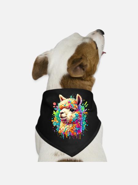 Alpaca - Dog Bandana - black - Front