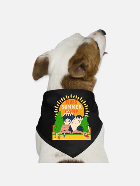 Kids Summer Camp Sunrise - Dog Bandana - black - Front