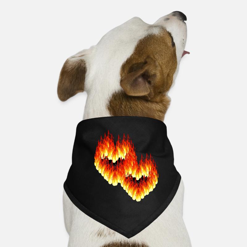 Flammen Herz Herzen Romantik Valentin Liebe Hunde-Bandana