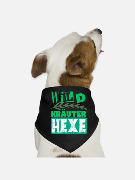 Mama Wildkräuter Hexe Kräuter Design - Hunde-Bandana - Schwarz - Vorne
