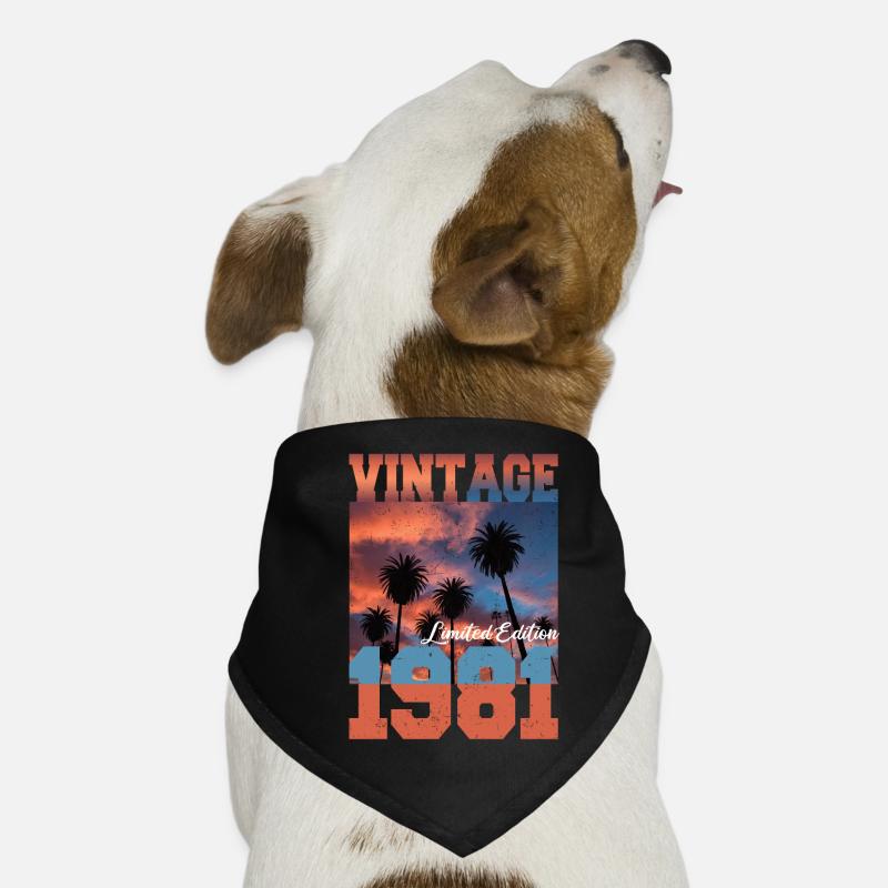 1981 Vintage Limited Edition Palm Trees Born 1981 Dog Bandana