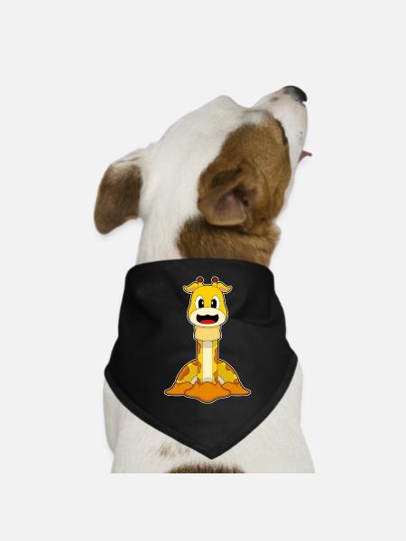 Girafe drôle - Bandana pour chien - noir - Devant