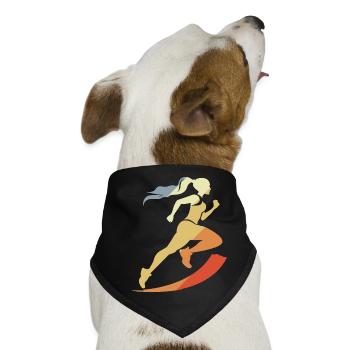 Vintage Läuferin Grafik - Hunde-Bandana - Schwarz - Vorne