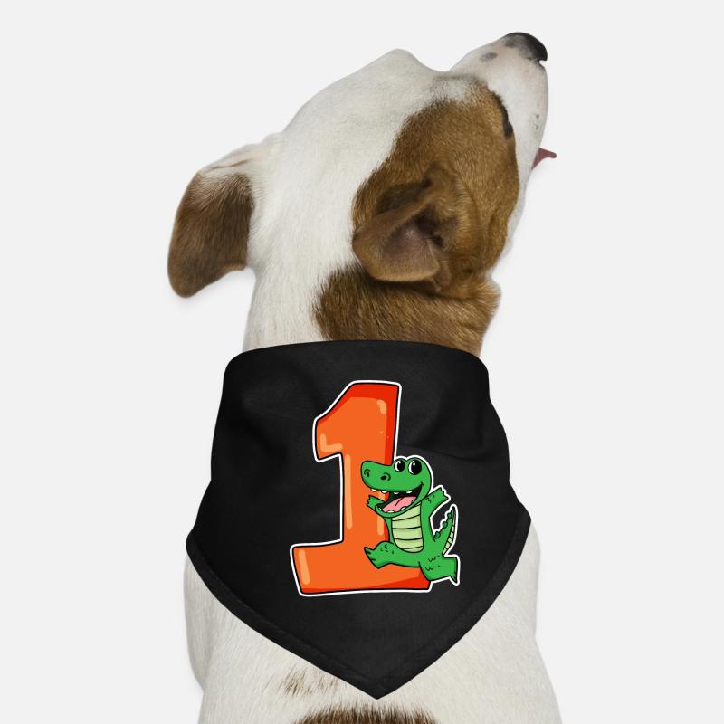 1 Year Old - School Enrollment - Crocodile Motif Dog Bandana