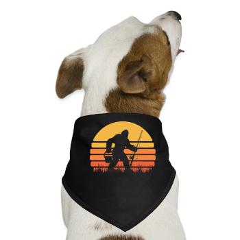 Fischer Angler Retro Sonnenuntergang Sasquatch - Hunde-Bandana - Schwarz - Vorne