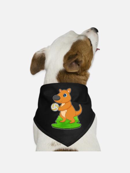 Kangourou Joueur de volley-ball Volley-ball - Bandana pour chien - noir - Devant
