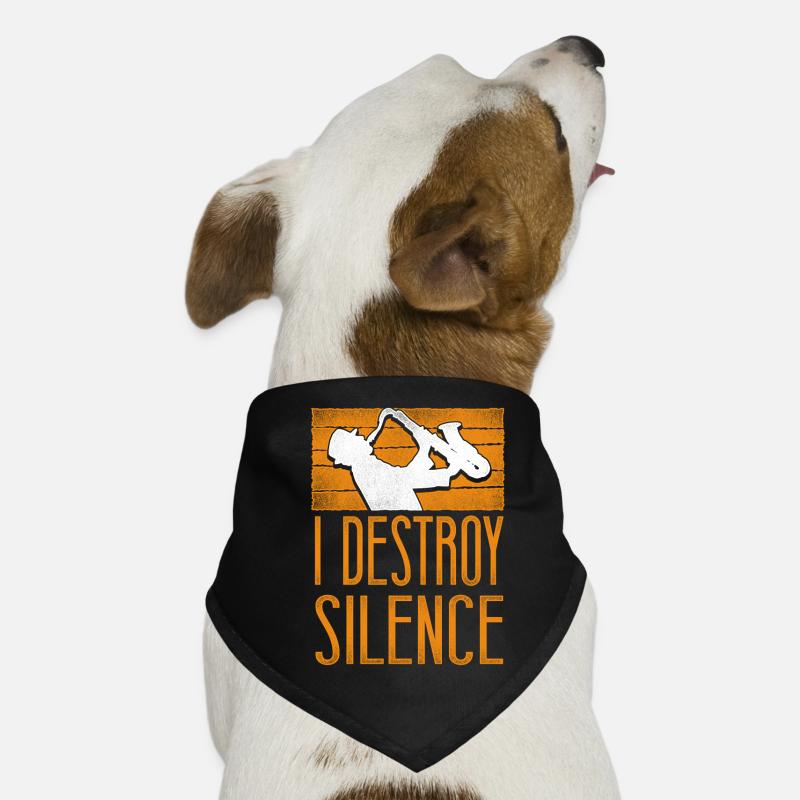 Saxophones I Destroy Silence Bandana pour chien